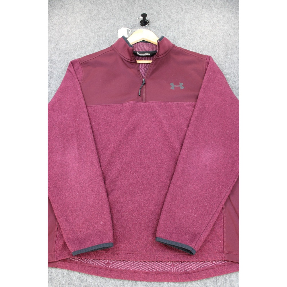 Under Armour ColdGear Infrared 1/4 Zip Fleece Pullover Burgundy Mens XL